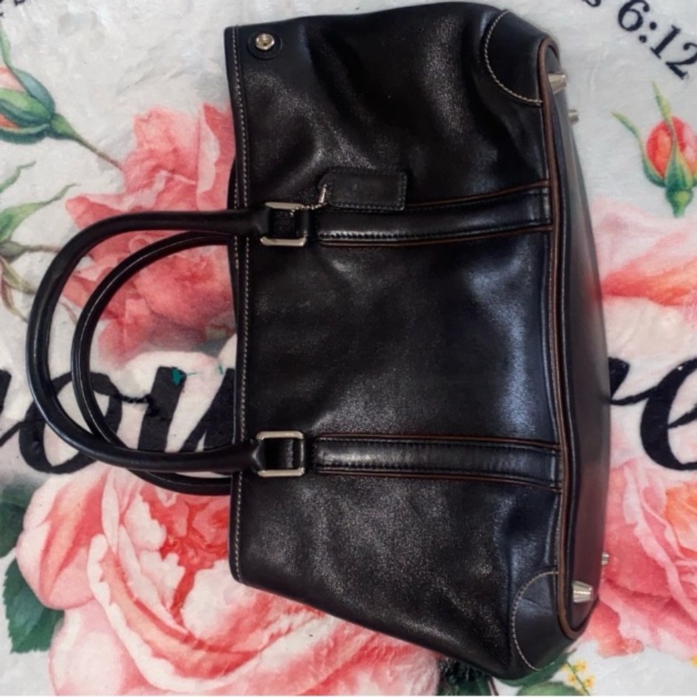 Coach Black Leather Tote Bag